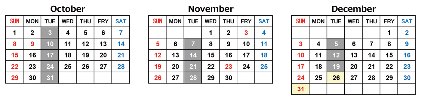calendar2022(October-November-December)
